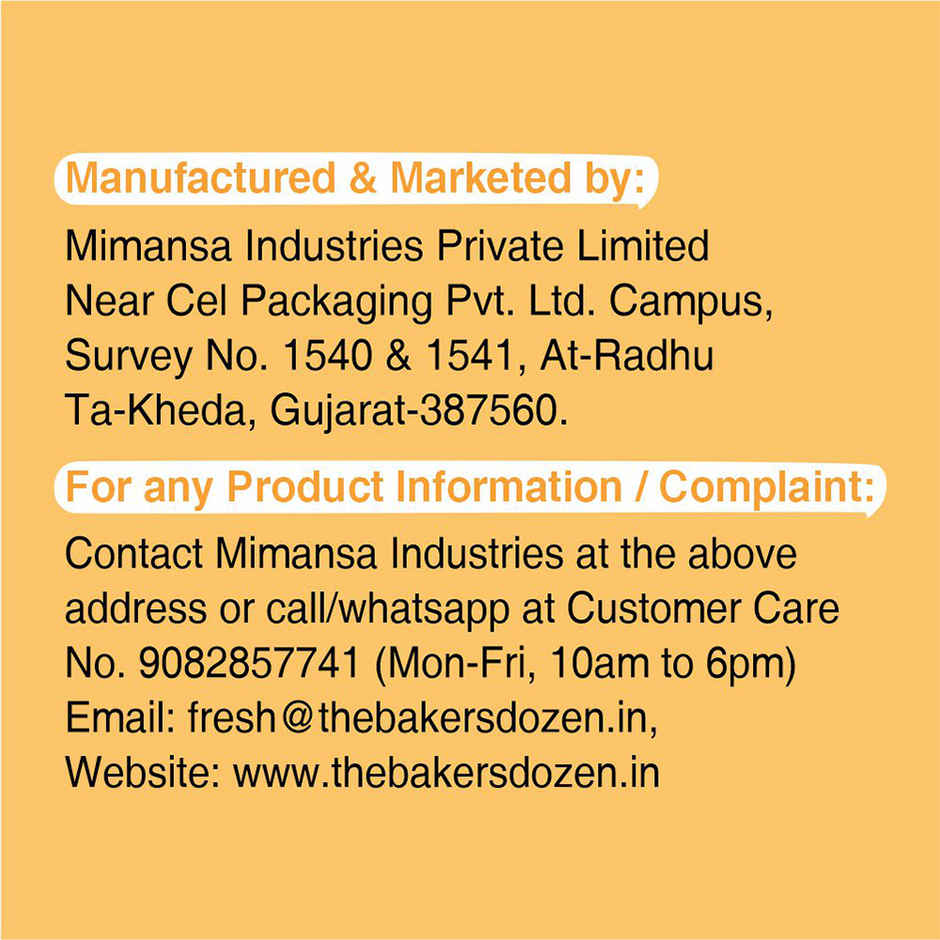 The Baker's Dozen Handmade Fresh Orange Cake |Eggless Cake | Made with Fresh Orange Juice | Combo