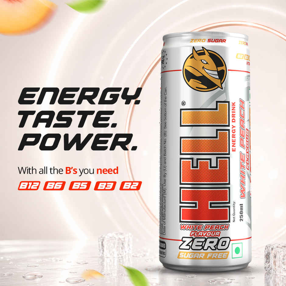 Hell Energy Zero White Peach Energy Drink