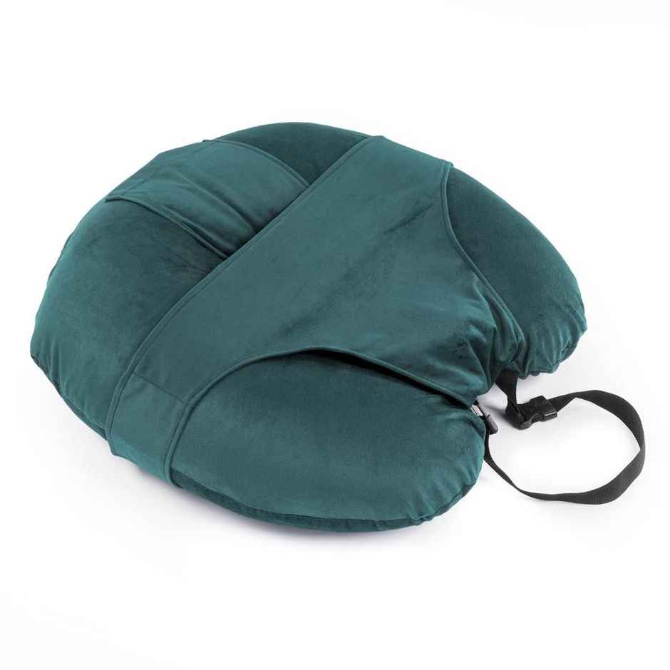 Nursing Pillow For Feeding & Baby Care | Super Soft & Machine Washable Velvet Cover | Peacock Green