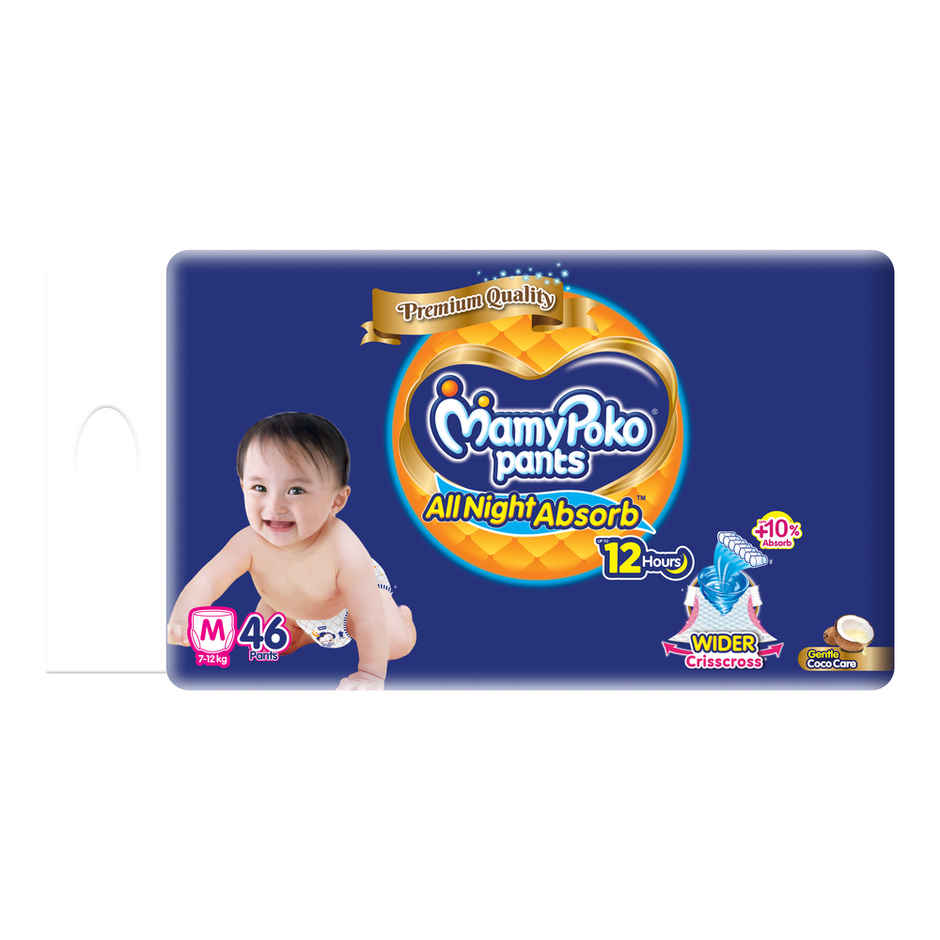 Mamypoko Pants All Night Absorb Pant Style Diaper | M | 46 pcs