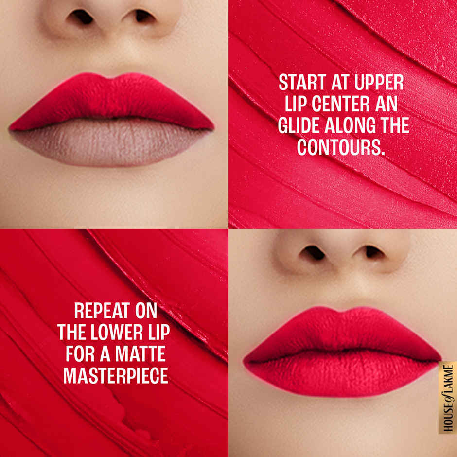 Lakme 9to5 Powerplay Priming Matte Lipstick, Lasts 16hrs, Red Coat