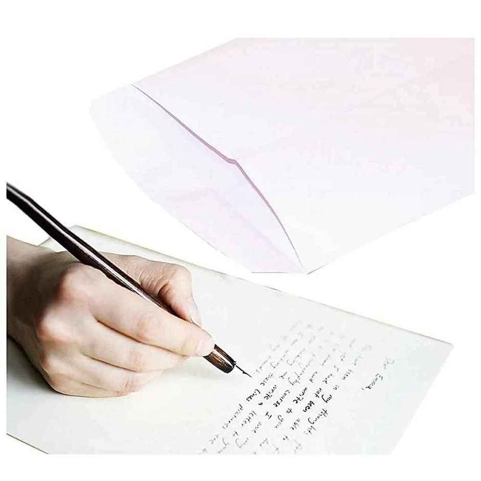 Saya White Envelopes 10 x 4.5 inch | 90 GSM Letter Envelopes | Pack of 50