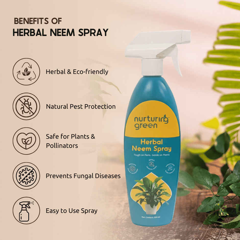 Nurturing Green Herbal Neem Spray | Organic Solution for Pests in Home & Balcony Plants