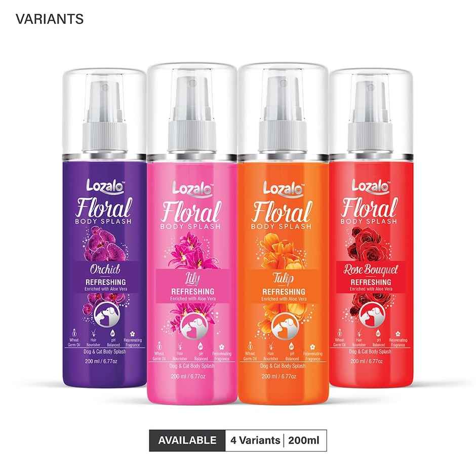 Lozalo Floral Pet Perfume | Tulip | Odour Control | Aloe Vera - Wheat Germ Oil