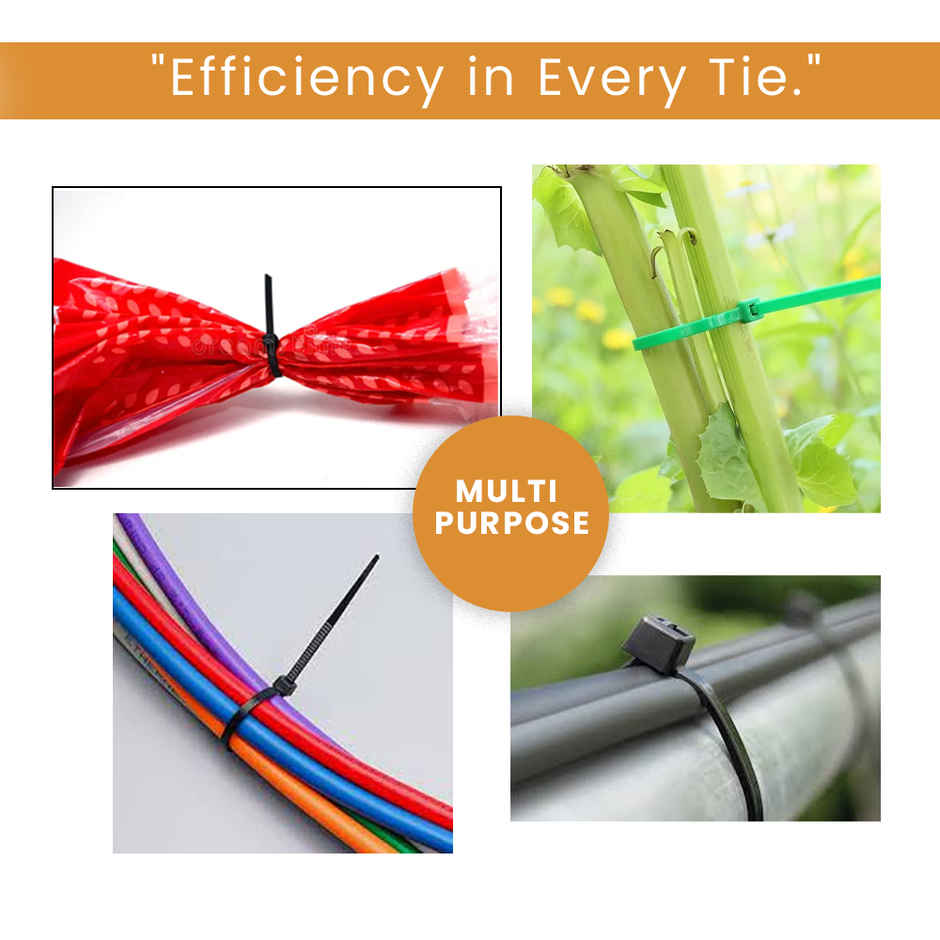 Potauto Cable Ties Multipurpose Teeth Grip Self Locking Cable Tag - 550 mm | White