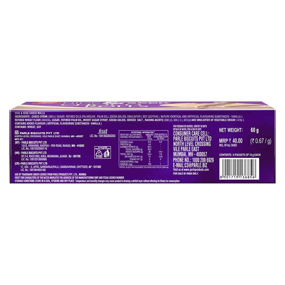 Parle Hide & Seek Choco Rolls