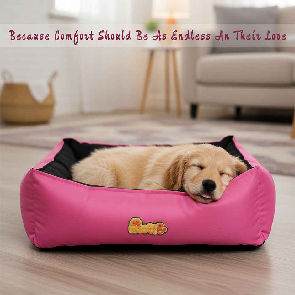 Nootie Anti-Slip Bed for Small Dogs & Cats | Pink & Black