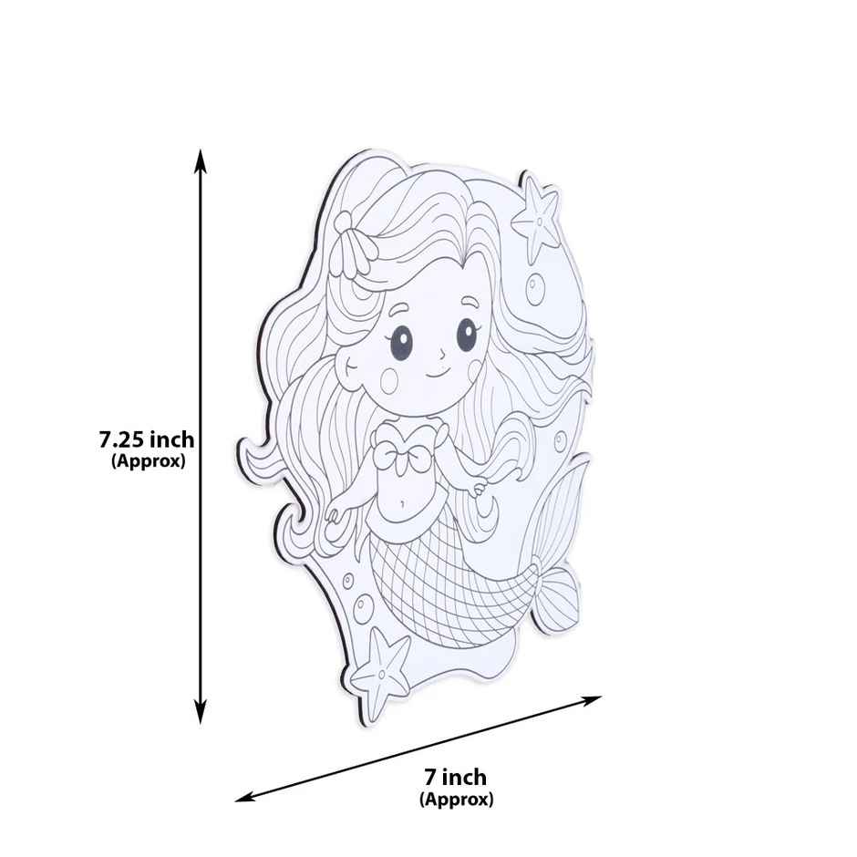 Itsy Bitsy Table Decor Colouring Kit With Sketch Pen Little Mermaid Approx L7.25 x W7 Inch 2mm