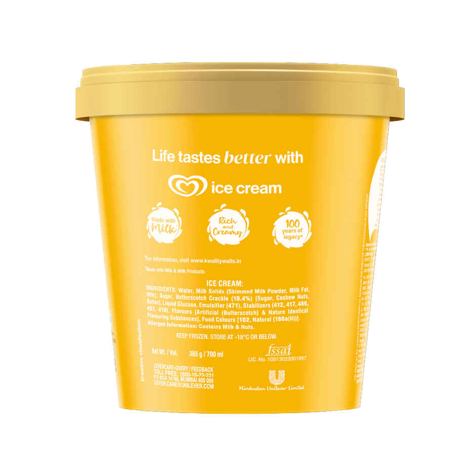 Kwality Wall's Butterscotch Ice Cream Tub Combo