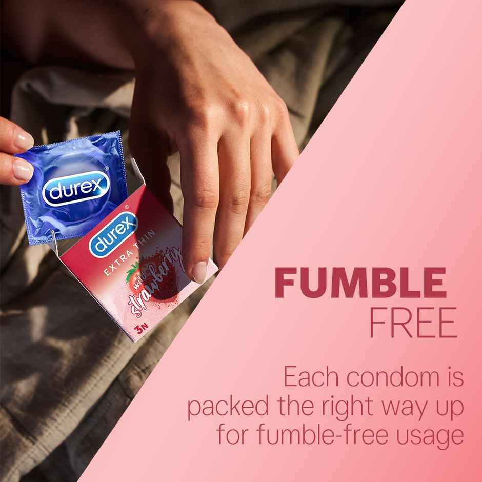 Durex Extra Thin Wild Strawberry Flavoured Condoms Combo