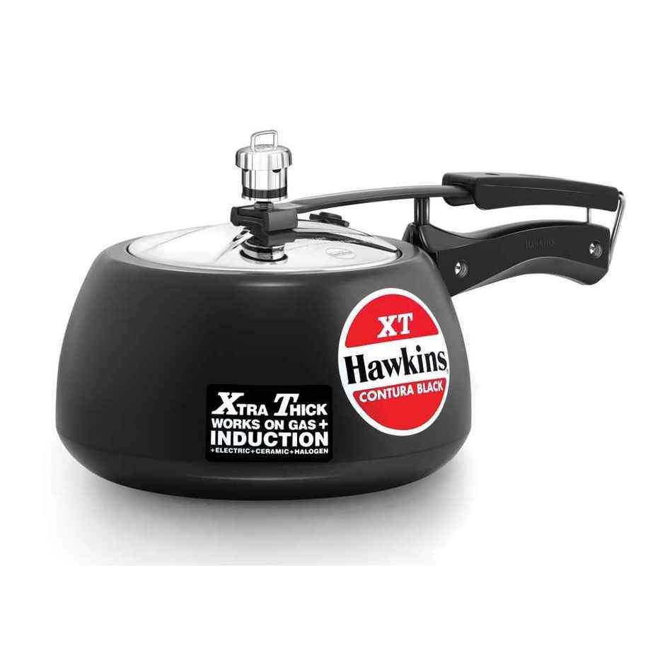 Hawkins 3 Litre Contura Black Xt Pressure Cooker Hard Anodised Inner Lid Induction Cooker - Black