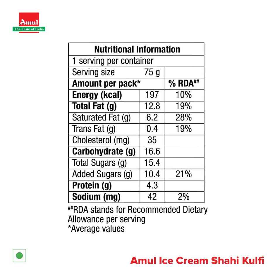 Amul Shahi Kulfi Ice Cream