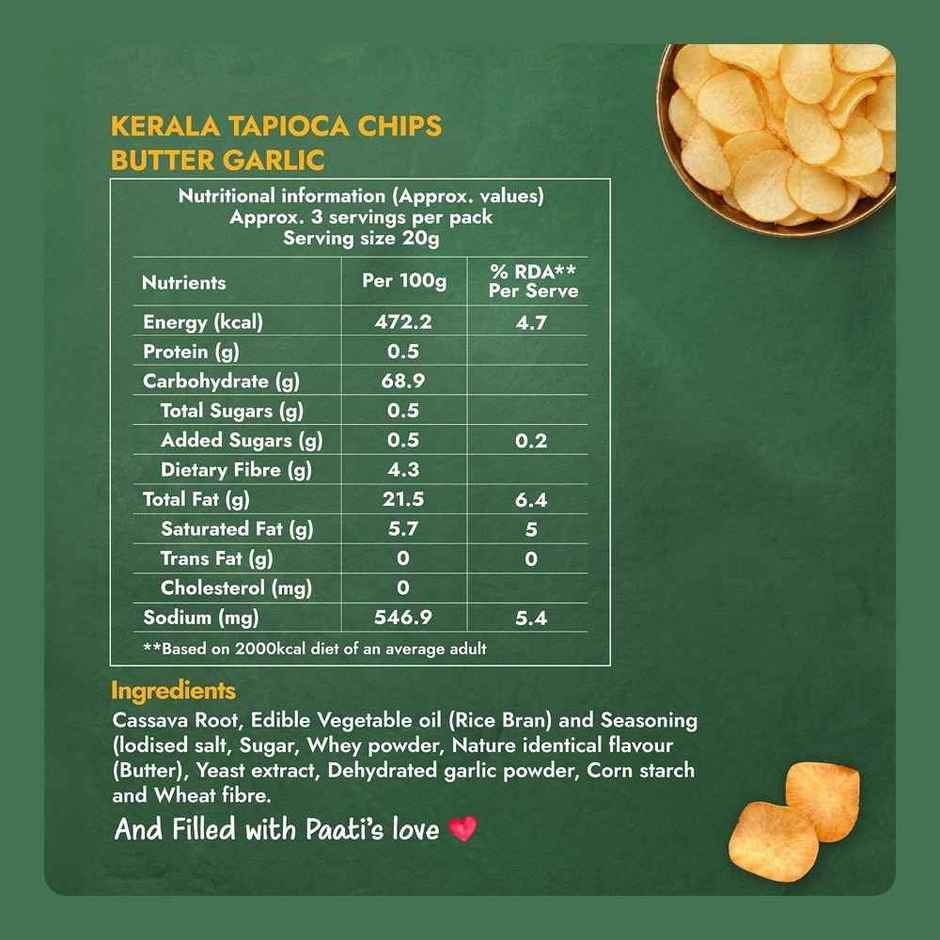 Sweet Karam Coffee Kerala Tapioca Chips | Butter Garlic | Homestyle Wafers