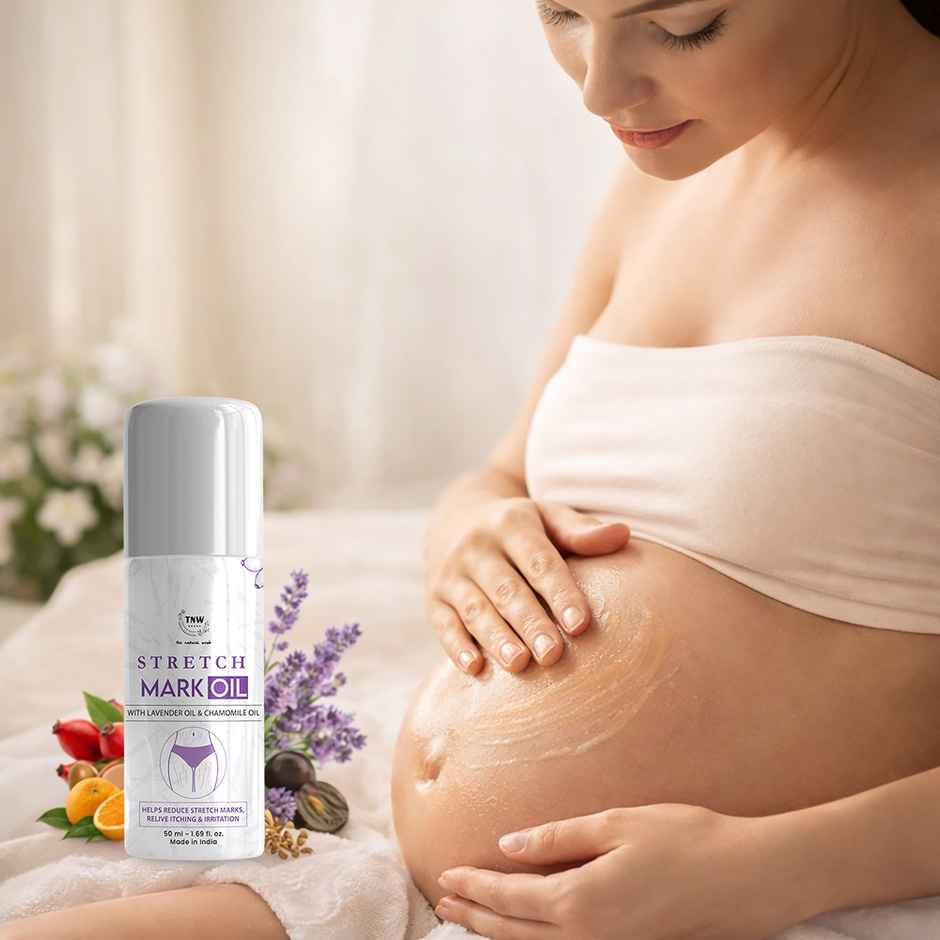 The Natural Wash Stretch Mark Oil with Roll-On for Scars & Pigmentation | Lavender & Chamomile Oil