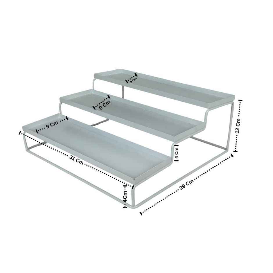 Go Hooked 3-Tier Step Standing Rack | White | Pack Of 1