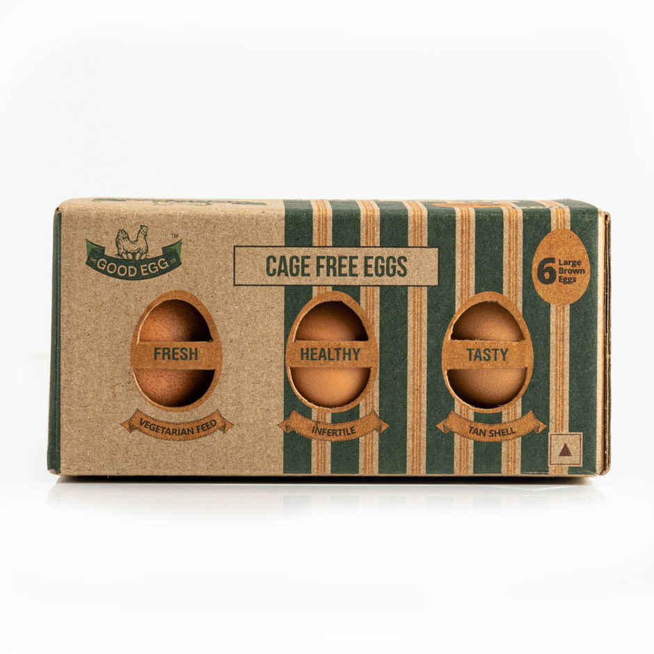 The Good Egg Co. Cage Free Eggs, 6 Pieces - Portein Rich, Veg Feed, Infertile Combo