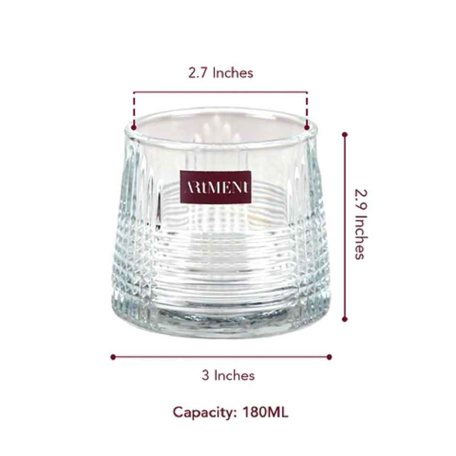 The Artment Minimalist Diamond Whiskey, Scotch, Bourbon Glasses Set of 4 (330 ml)