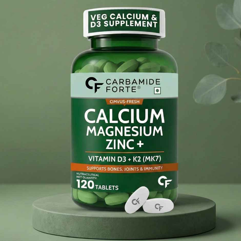 Carbamide Forte Veg Calcium And Vitamin D3 Tablets | Calcium Tablets for Women & Men Magnesium Zinc