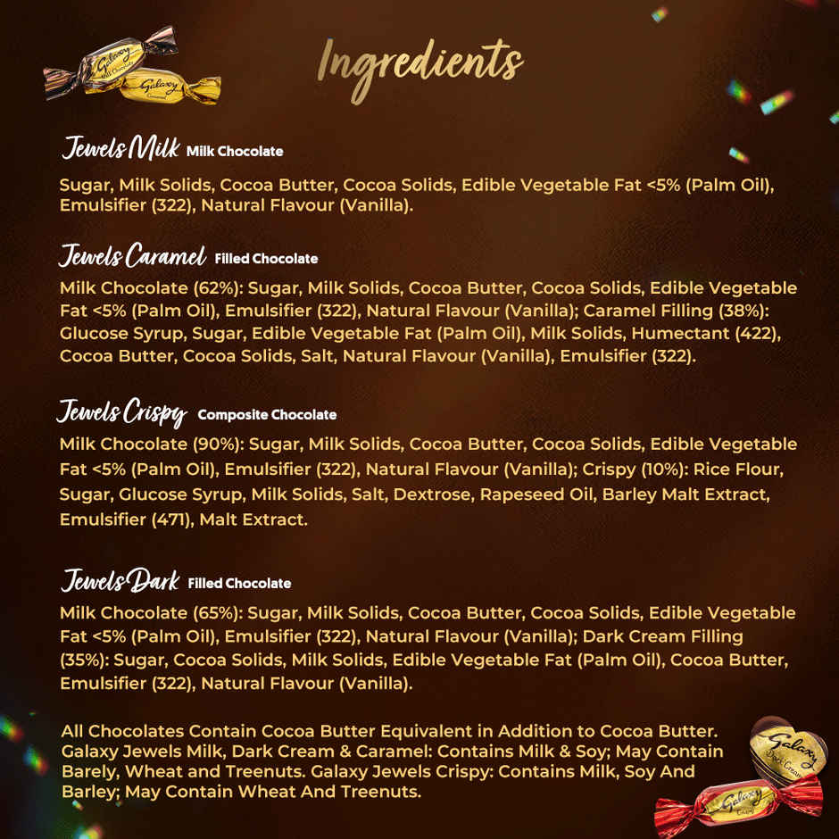 Galaxy Jewels Assorted Chocolates Diamond Box, 10 Imported Chocolate Mini Treats,