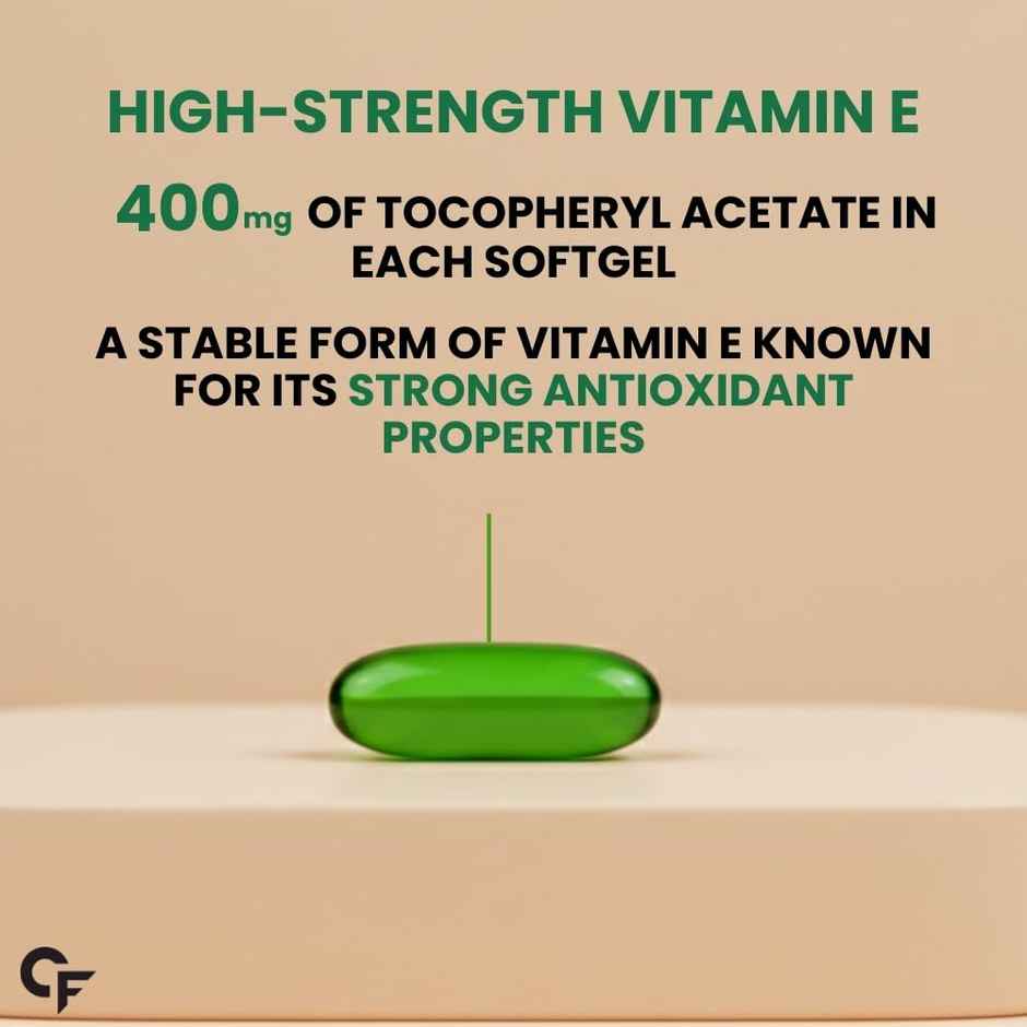 Carbamide Forte 400mg Vitamin E Capsules for Face and Hair with Vitamin E Oil- 30 Capsules