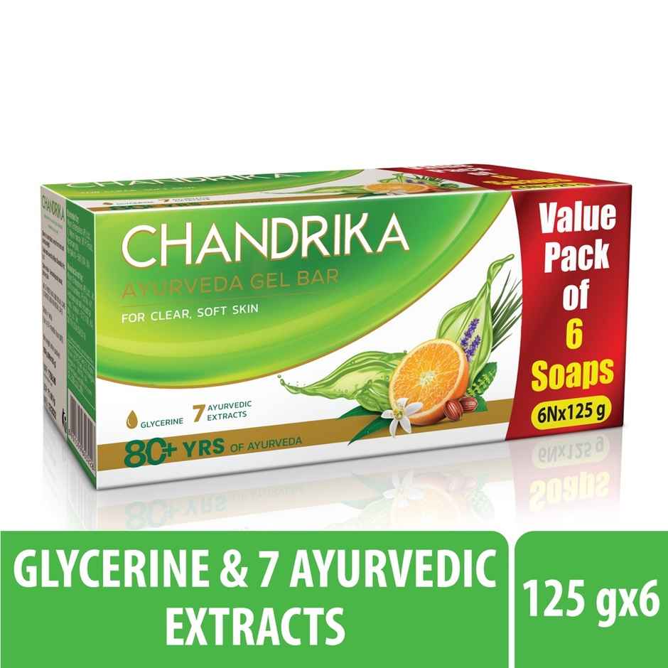 Chandrika Glycerine Ayurveda Gel Bar | Glycerine Bath Soap With Jojoba Oil For Moisturized Skin