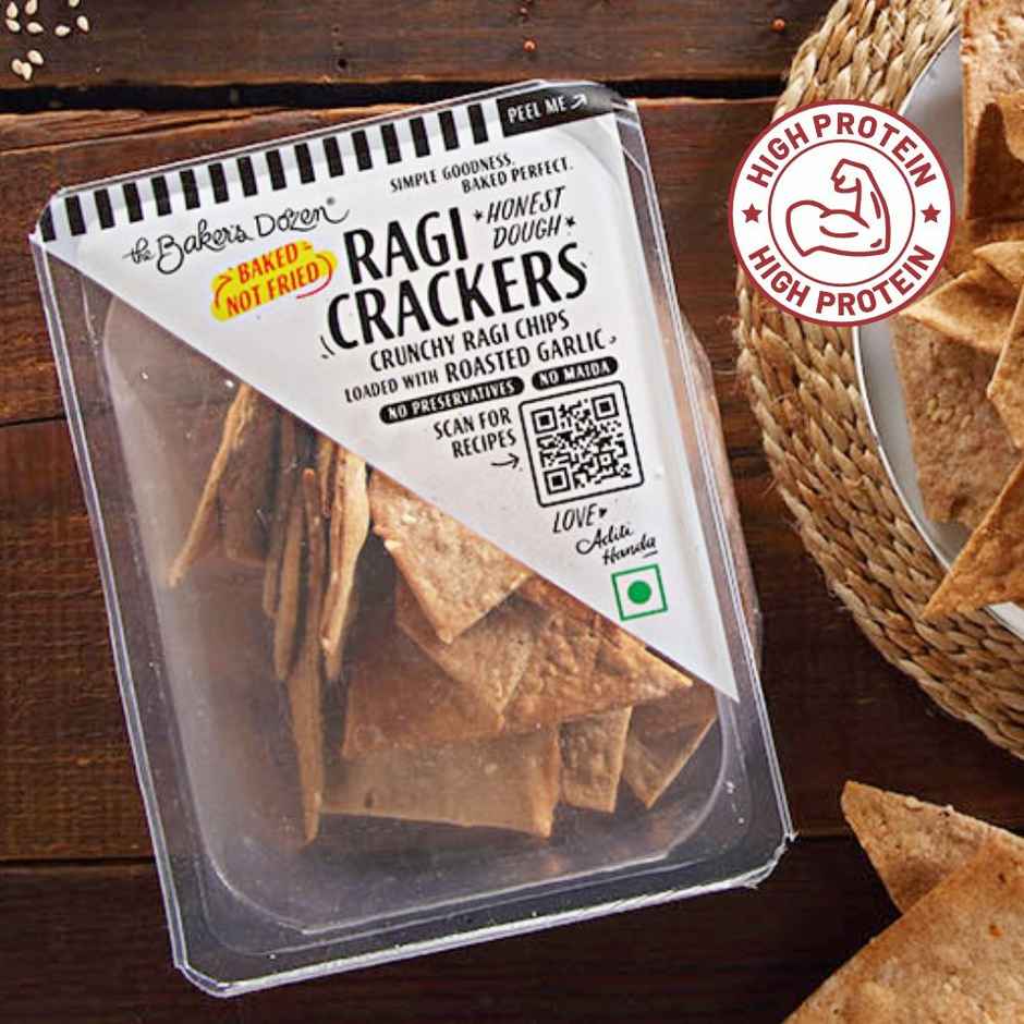 The Baker's Dozen Zero Maida Ragi Crackers Baked Millet Snack