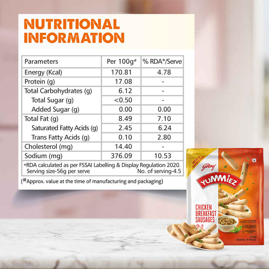 Yummiez Chicken Breakfast Sausages