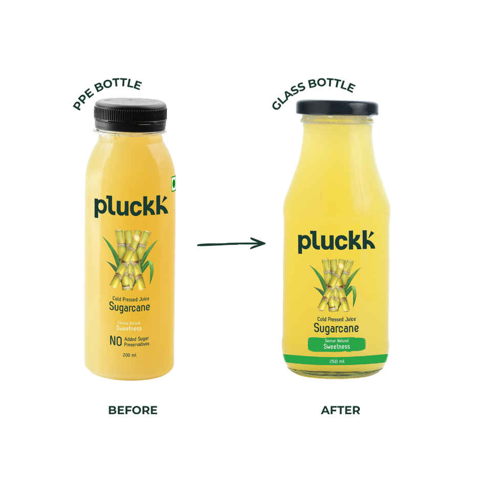 Pluckk Cold Pressed Extracted Sugarcane Juice | No Preservatives | No Added Sugar