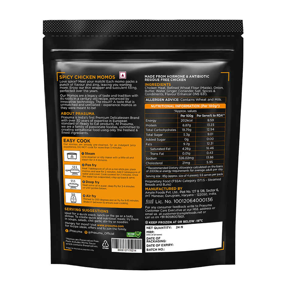 Prasuma Spicy Chicken Momos Combo