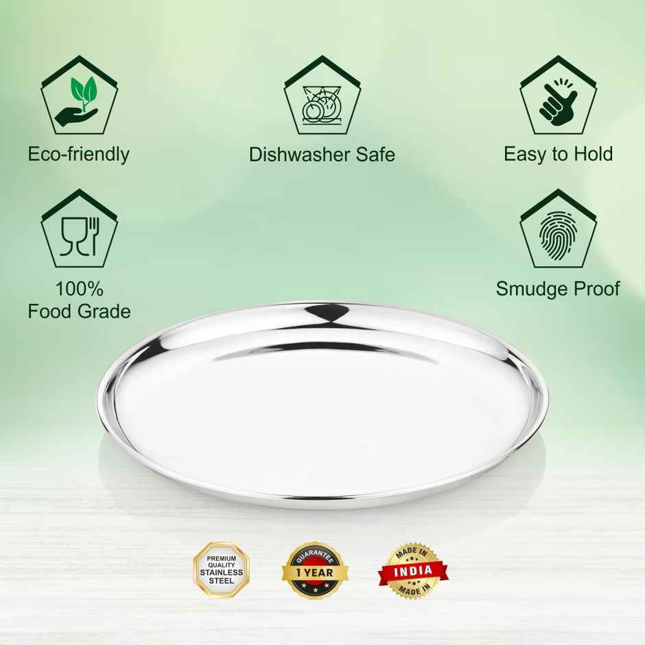 Steelera Stainless Steel Shallow Snacks Plate | Food Safe | 20 cm