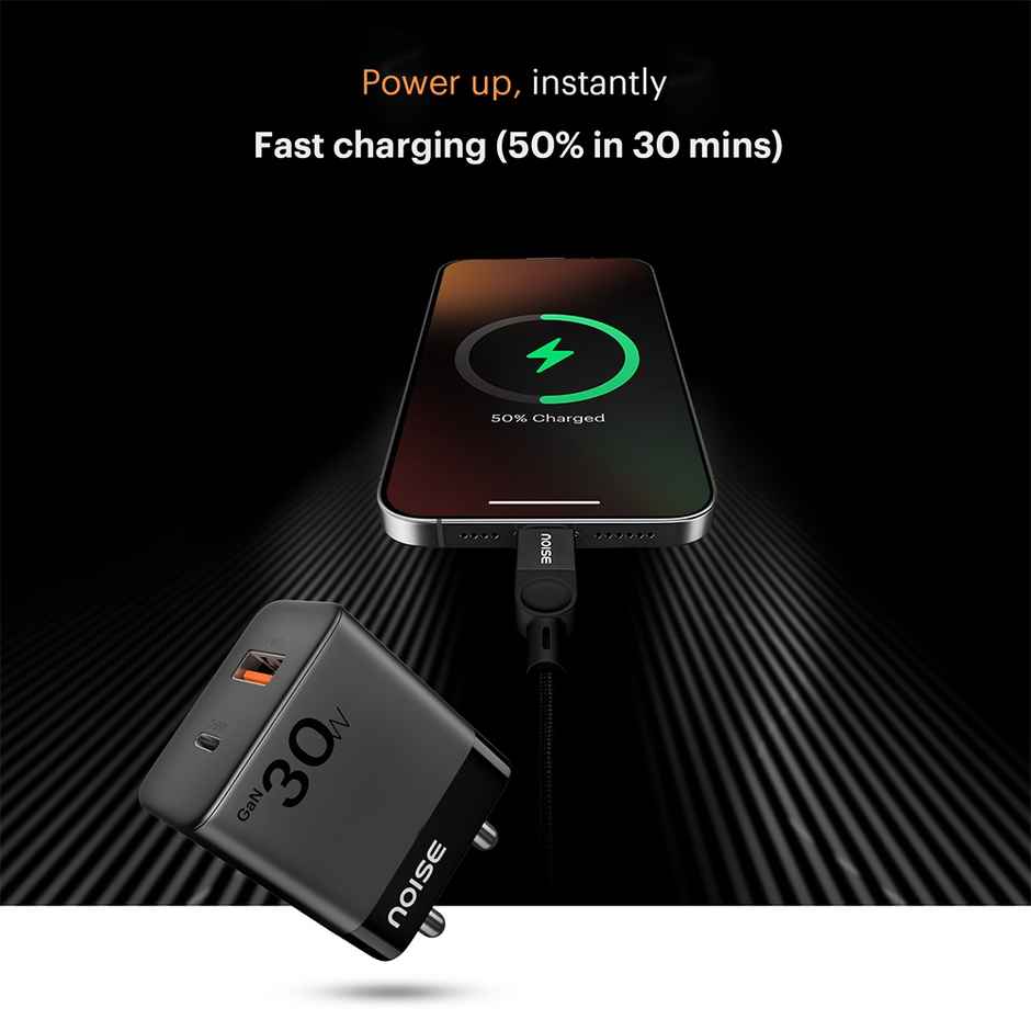 Noise Power Series Gan 30w Adapter - Meteor Black