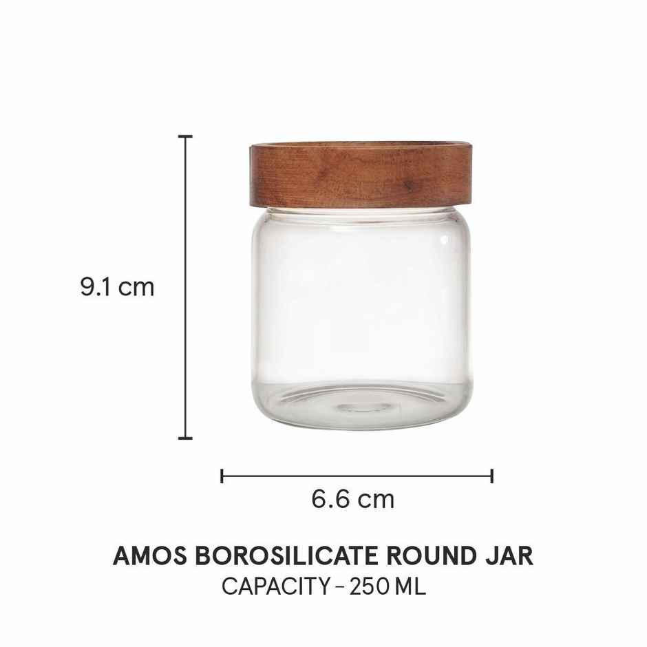 Sanjeev Kapoor Skb2917 Amos Borosilicate Round Jar 250 ml