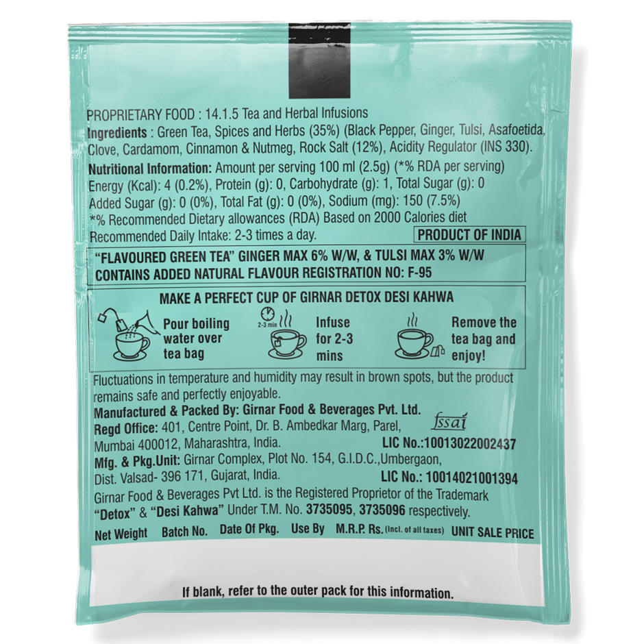 Girnar Detox Desi Kahwa Green Tea Bags