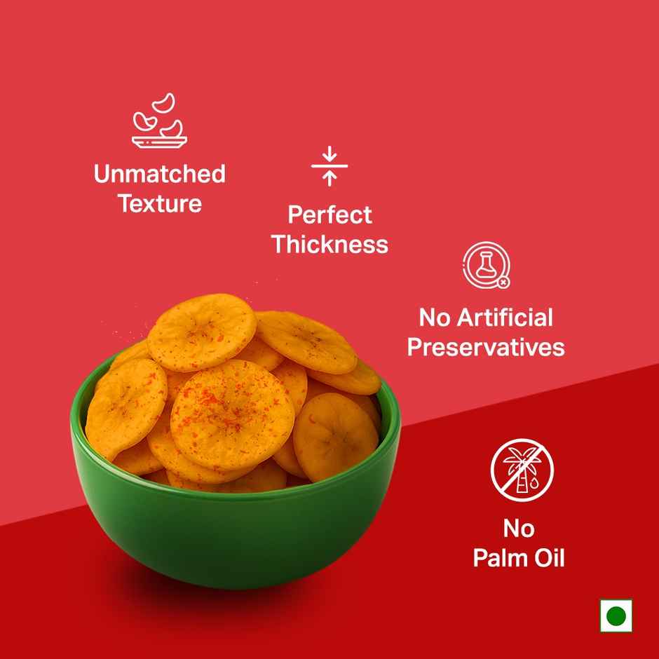 Too Yumm Spicy Korean Banana Chips Made From Premium Nendran Bananas, No Palm Oil Healthy Snacks