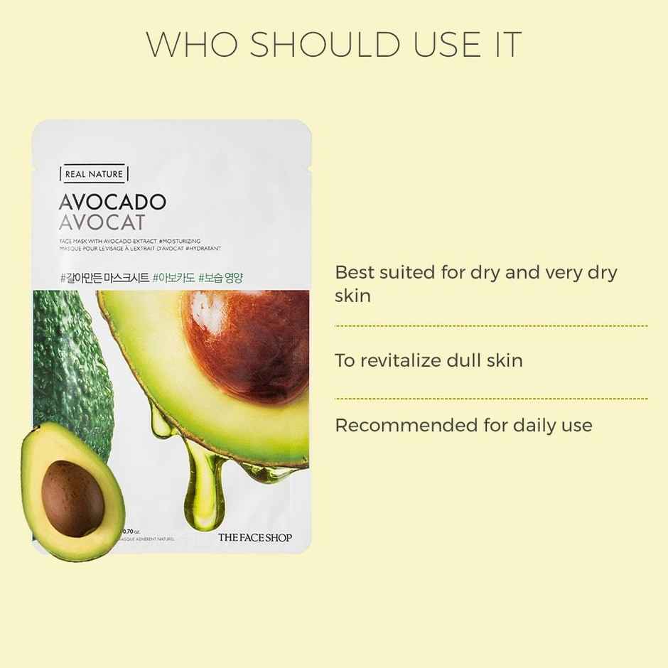 The Face Shop Real Nature Avocado Face Mask (Sheet Mask)