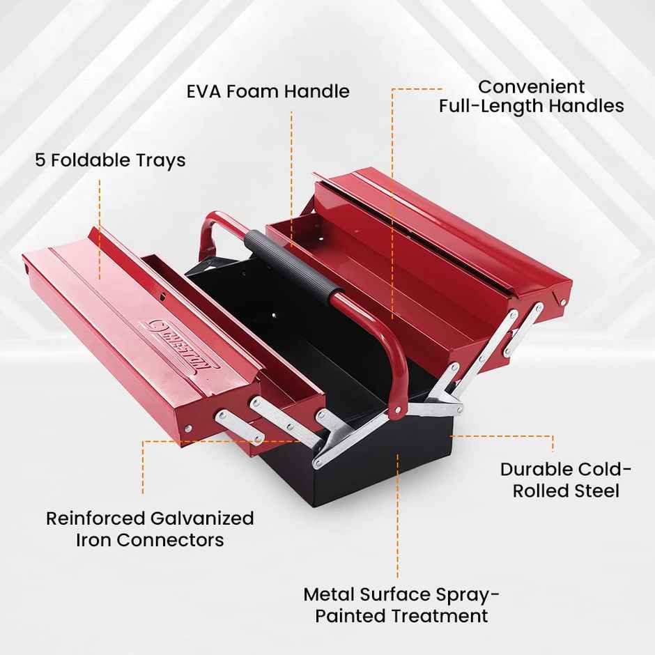Cheston 5 Compartment Hand Tool Box for Organizing your Tools | 40x20x20cm