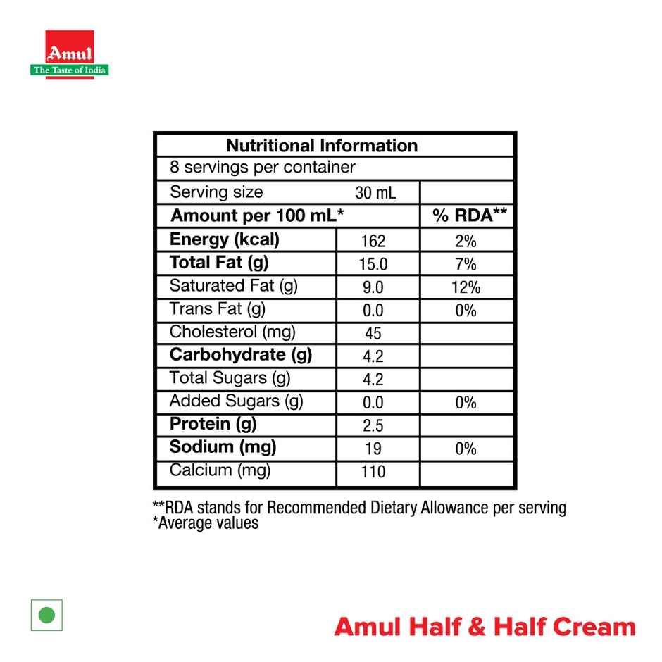 Amul Half And Half Cream
