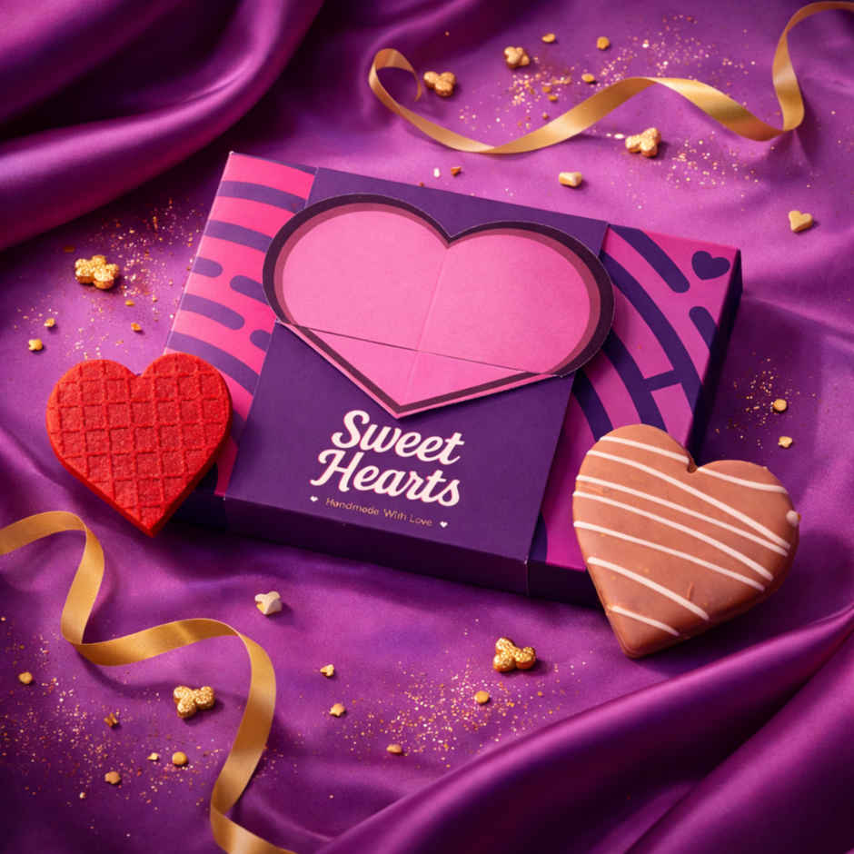 Nova Nova Heart Shaped Waffle Cookies & Chocolates | Assorted Sweet Hearts