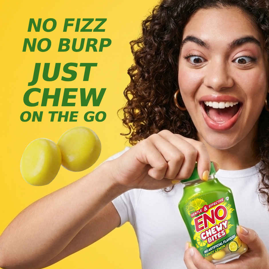 ENO Lemon Chewy Bites - On-The-Go Acidity Relief - Pack of 10 Digestive Tablets