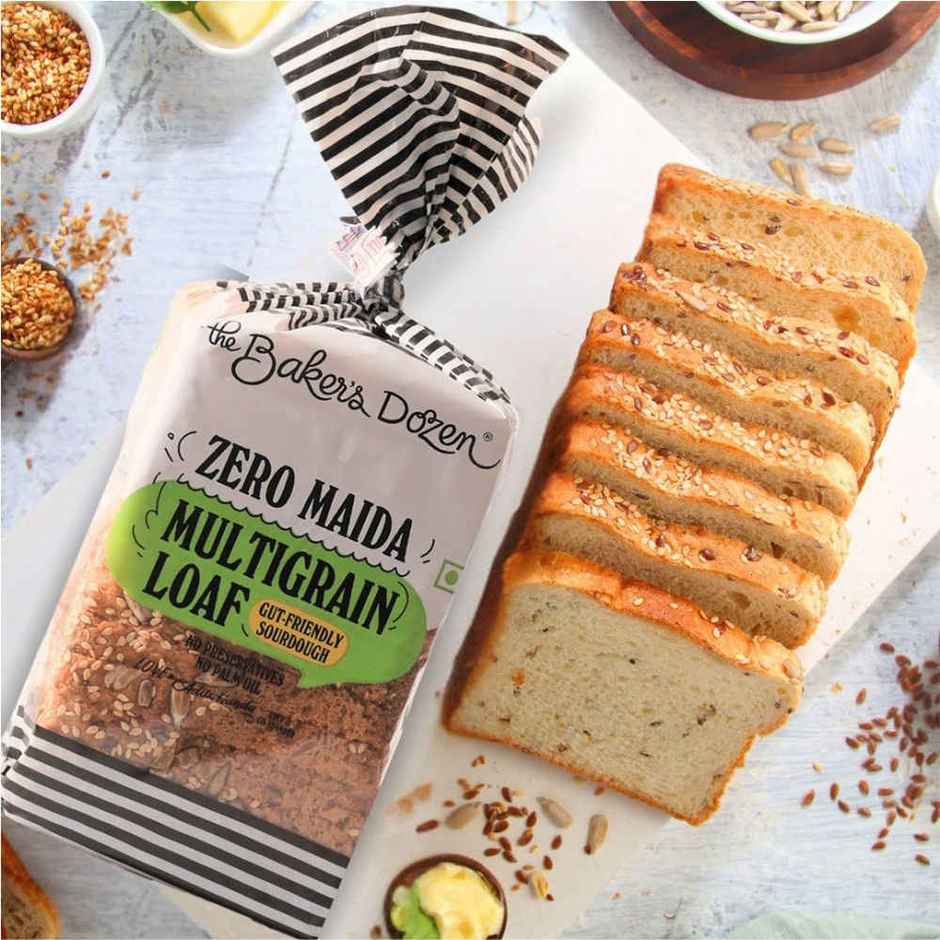 The Baker's Dozen Zero Maida Multigrain Bread | Gut Friendly | Whole Wheat | Healthy Bread