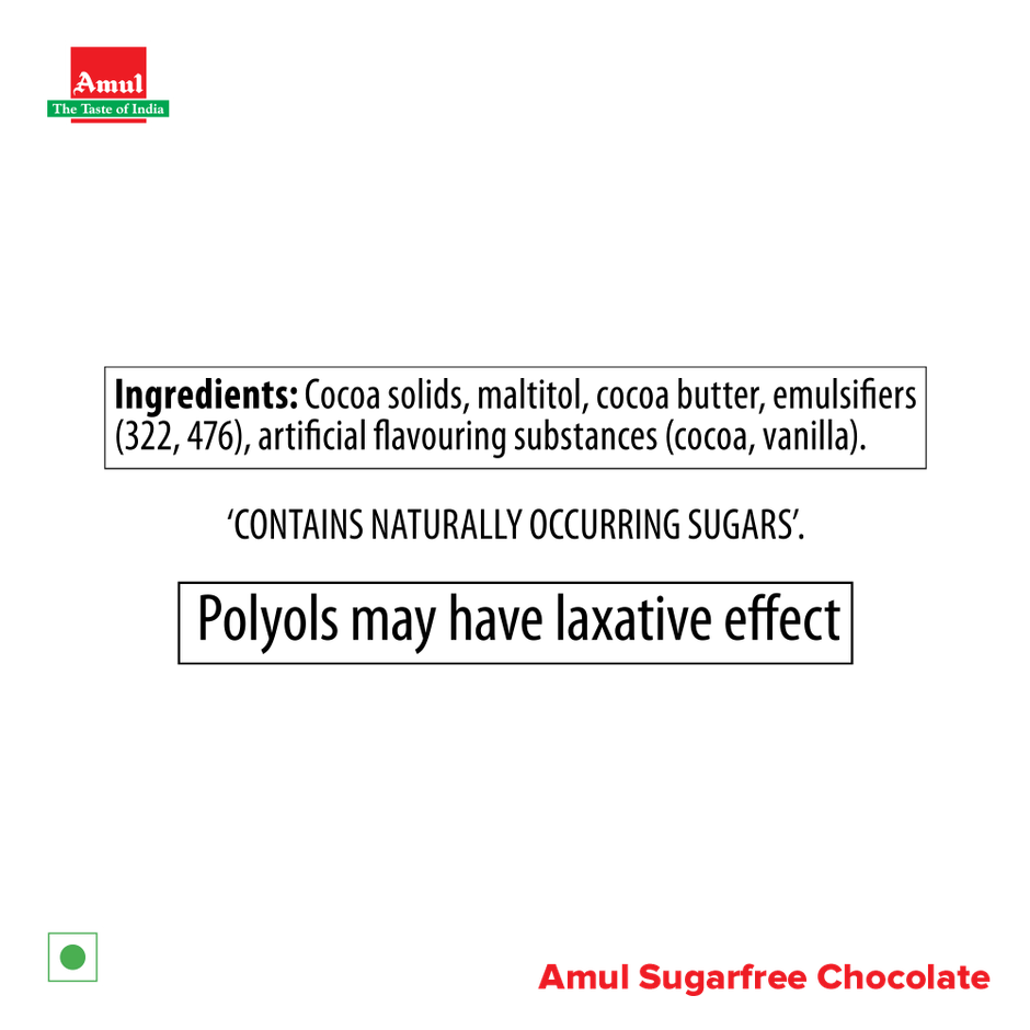 Amul Sugarfree Dark Chocolate