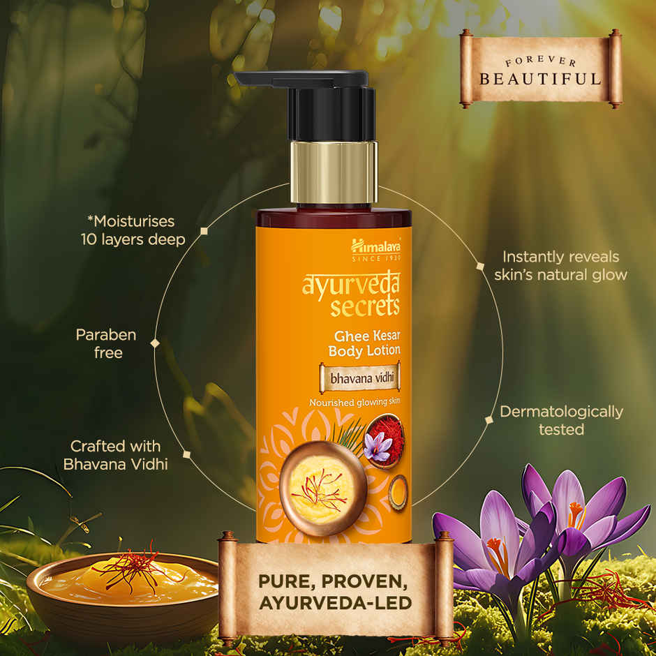 Himalaya Ayurveda Secrets Ghee Kesar Body Lotion | Nourished Glowing Skin