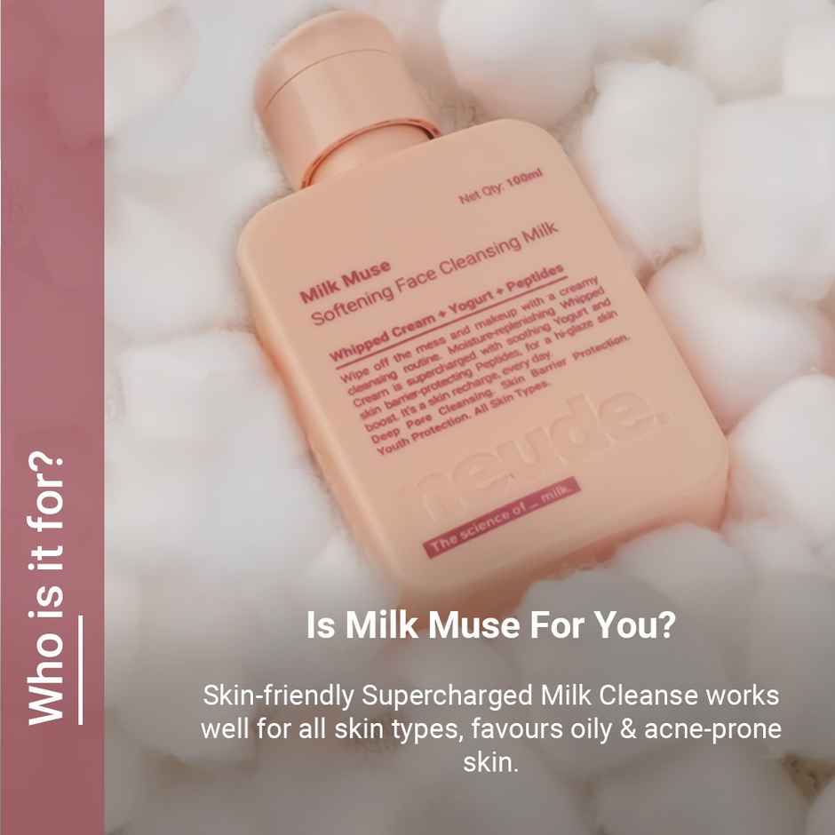 Be Neude Peptide Face Cleansing Milk With Whipped Cream & Yogurt For Deep Pore Cleansing