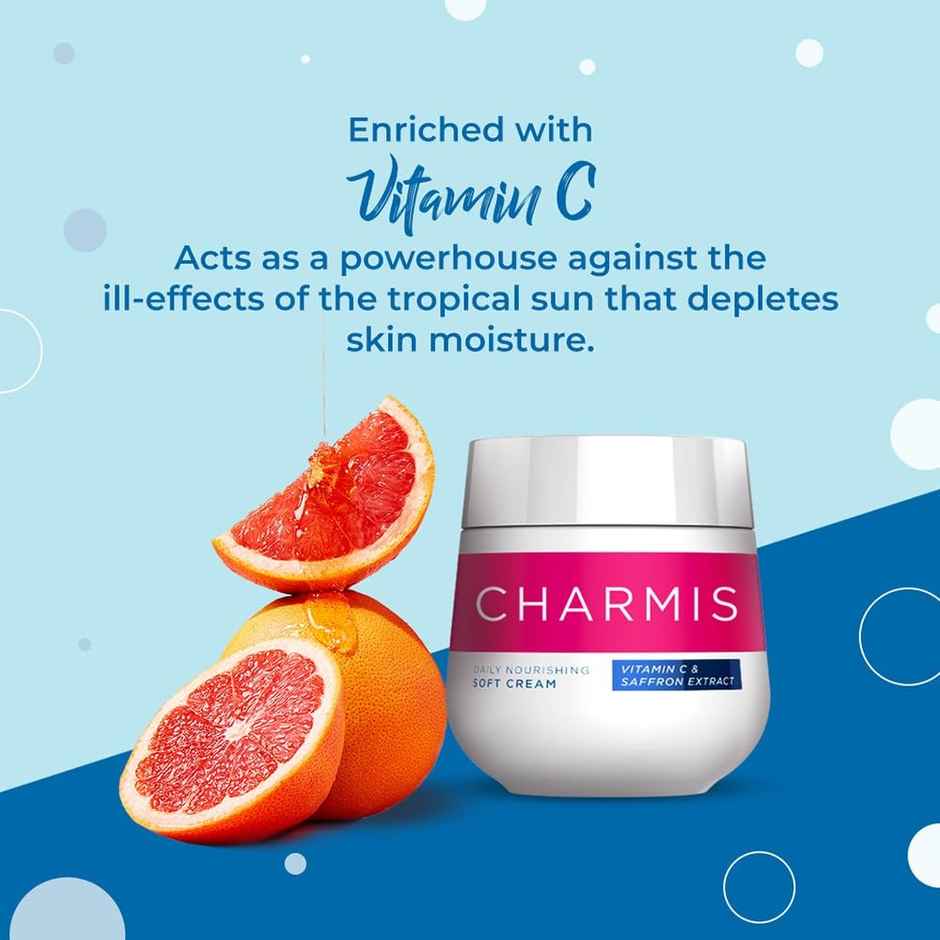Charmis Daily Nourishing Soft Cream with Vitamin C Saffron Extracts and SPF 30 For Glowing And Moisturized Skin
