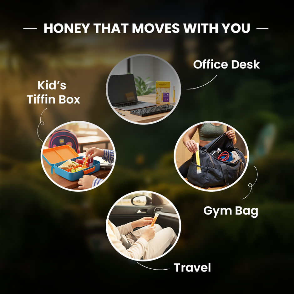 Honey Twigs Ginger Infused Honey | 30 Twigs Pack