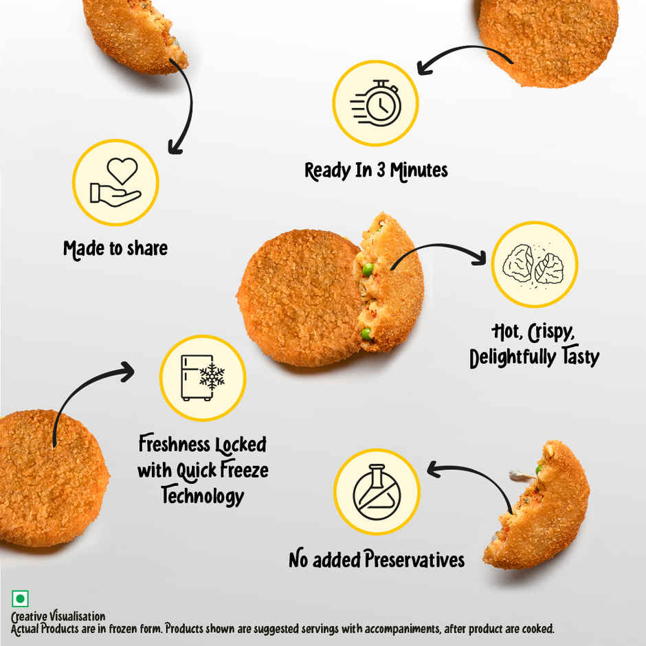 Mccain Veggie Burger Patty | Ready To Cook (360g) & Mccain Fries Fun Pack (90g) Combo