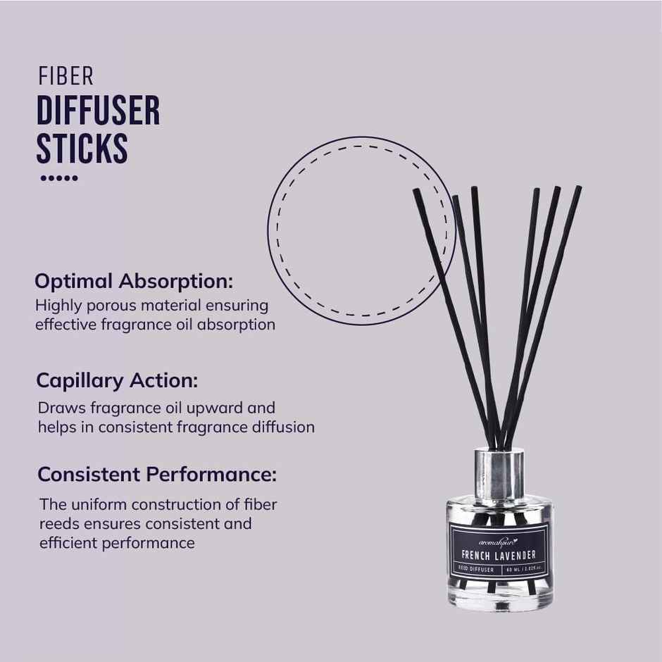 Aromahpure Premium Reed Diffuser-Lavender, With 6 Fiber Reed Stick