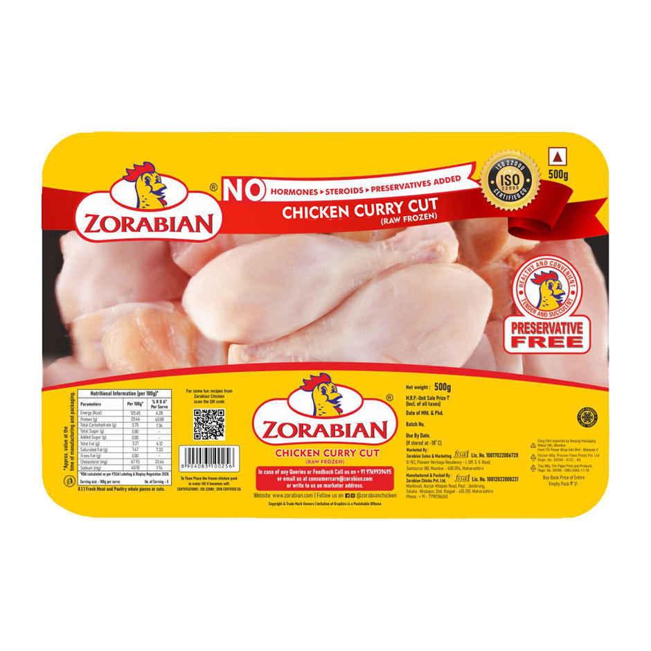 Zorabian Chicken Curry Cut Without Skin | High Protein | Preservative-Free | Hormone-Free
