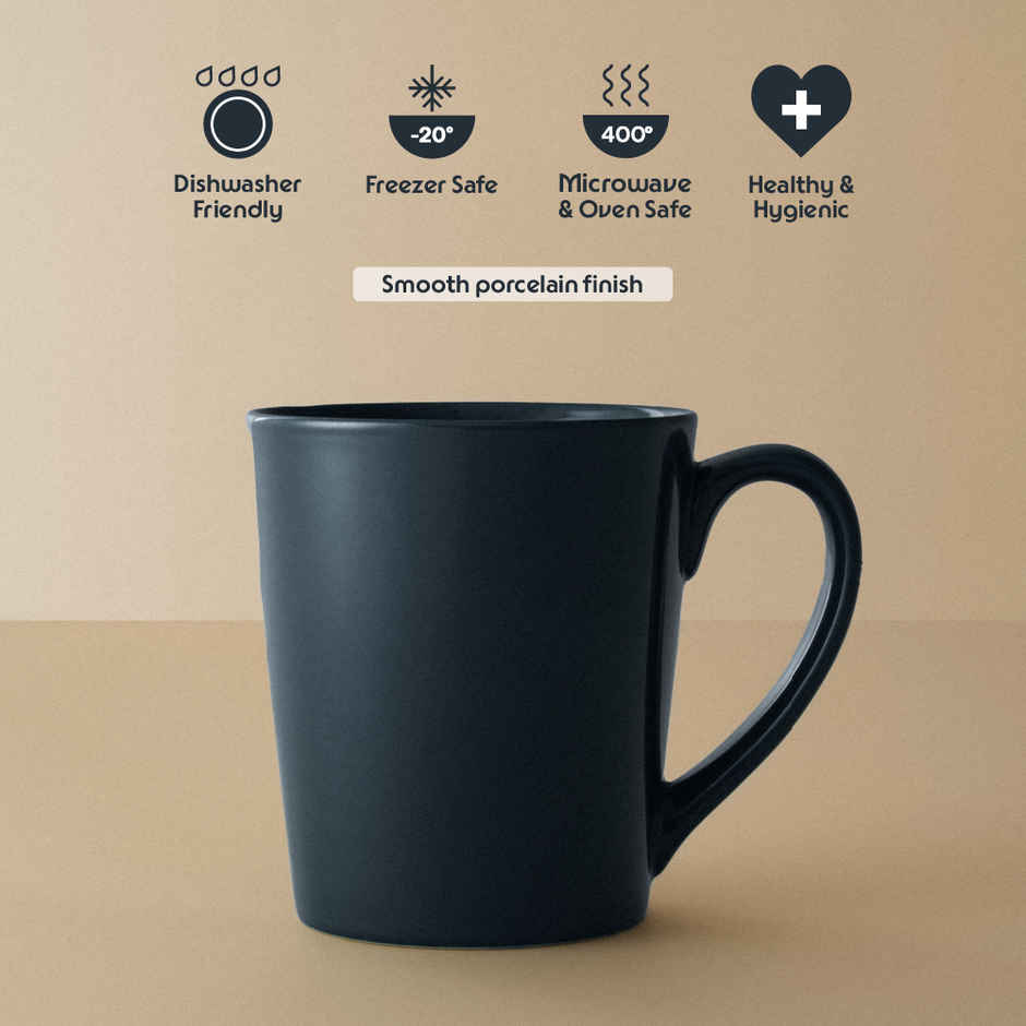 Borosil Porcelia Haven Denim Tea Coffee Porcelain Mug Set Microwave Dishwasher Safe