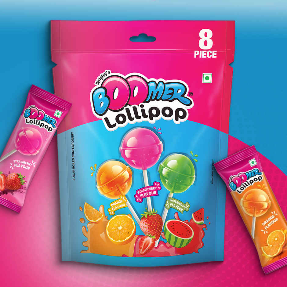 Boomer Lollipop (Classic) in a Pack of 8 Assorted Flavours